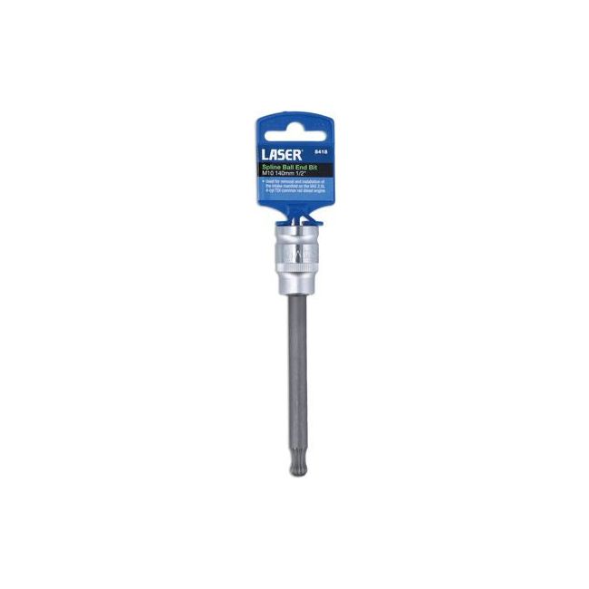 Laser M10 Spline Ball End Bit Length 140mm 1/2"D - for VW Group 8418 Laser - Dynamic Drive