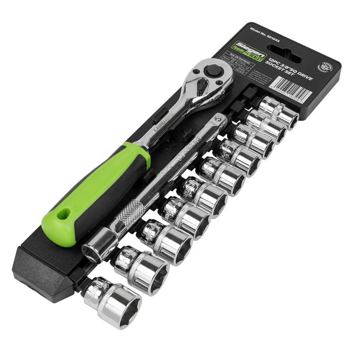 Sealey Socket Set 12pc 3/8"Sq Drive WallDrive Metric S01242 Sealey - Dynamic Drive