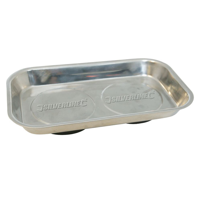 Silverline Magnetic Parts Tray 150 x 225mm Steel Nuts Bolts Fixings Mechanics Silverline  - Dynamic Drive