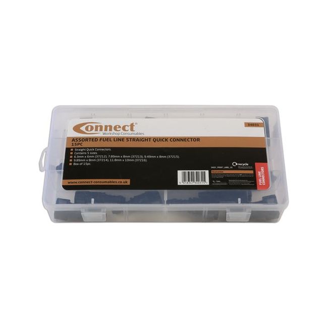 Connect Assorted Straight Fuel Line Quick Connectors 15pc 34031 Tool Connection - Dynamic Drive