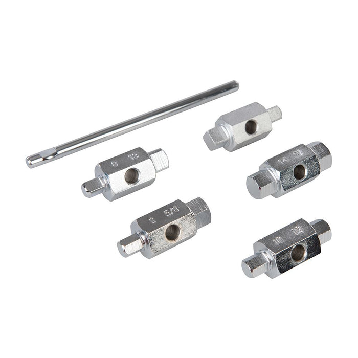 Silverline Oil Drain Plug Key Set 6pc Double Ended Sump Gearbox Hex Square Silverline  - Dynamic Drive