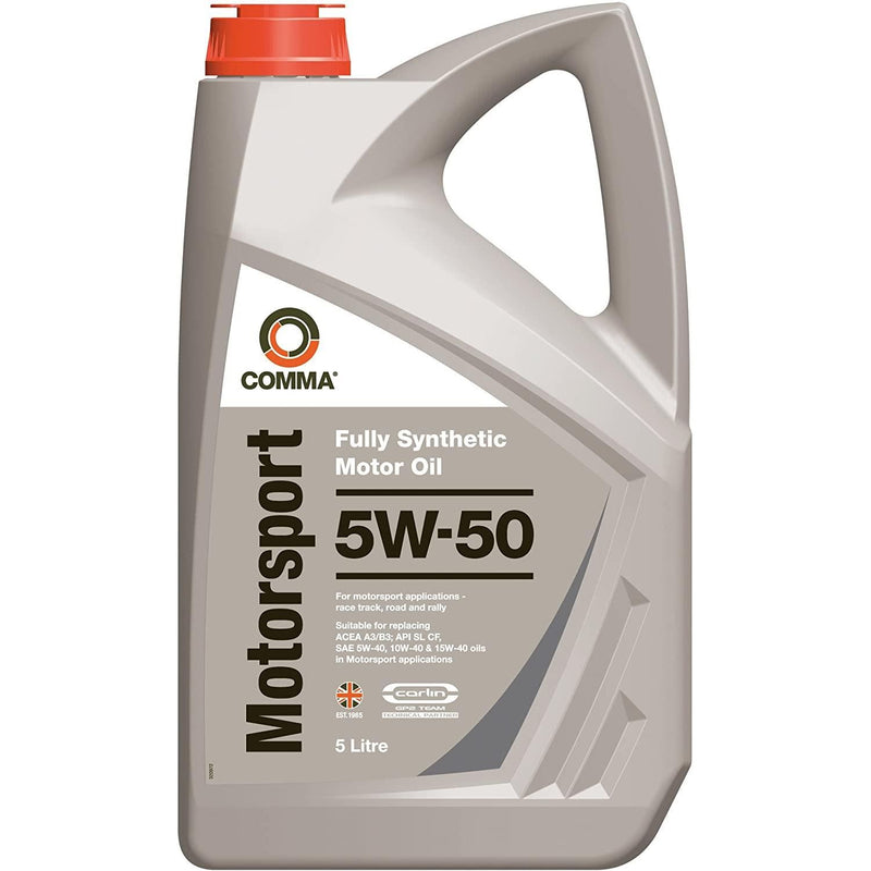 2x Comma Motorsport 5w-50 5w50 Fully Synthetic Racing Car Engine Oil - 5 Litres Comma  - Dynamic Drive