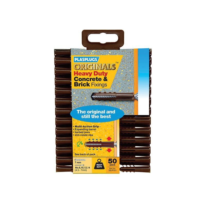 Plasplugs SBJP551 Originals™ Heavy-Duty Fixings (Pack 50) Plasplugs - Dynamic Drive