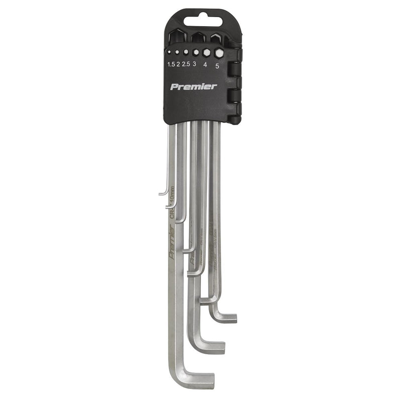Sealey Premier 9pc Extra Long 90-230mm Stubby End Hex Allen Key Set 1.5-10mm Sealey  - Dynamic Drive