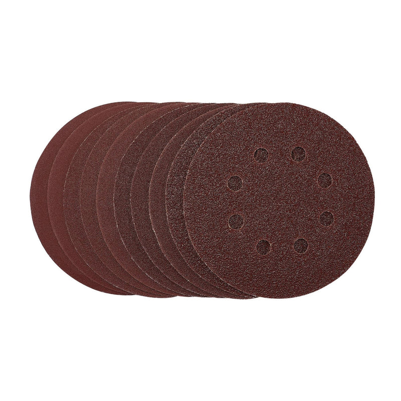 Draper Punched Sanding Discs, 125mm, Hook & Loop, Assorted Grit, (Pack of 10) Draper - Dynamic Drive