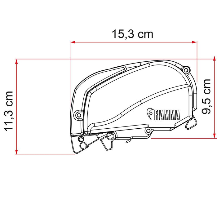 Fiamma F80S 370 Awning Deep Black Case Royal Grey Fabric Motorhome Caravan Van Fiamma  - Dynamic Drive