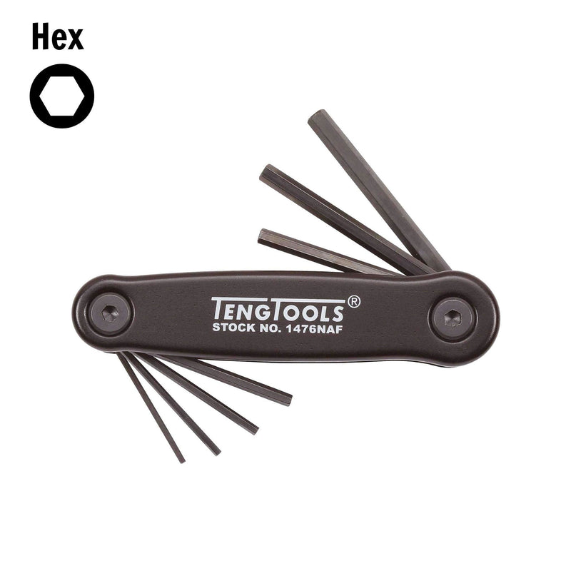 Teng Tools Folding Hex Key Set AF ALU 7 Pieces Teng Tools - Dynamic Drive