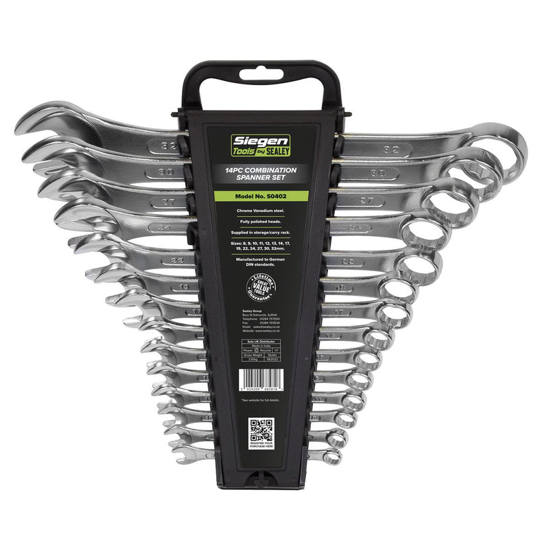 Seigen by Sealey Combination Spanner Set 14pc Metric S0402 Seigen by Sealey  - Dynamic Drive