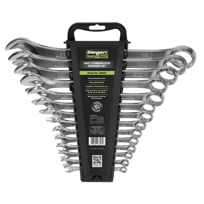 Sealey Combination Spanner Set 14pc Metric S0402 Siegen by Sealey - Dynamic Drive