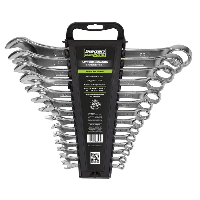 Sealey Combination Spanner Set 14pc Metric S0402 Siegen by Sealey - Dynamic Drive