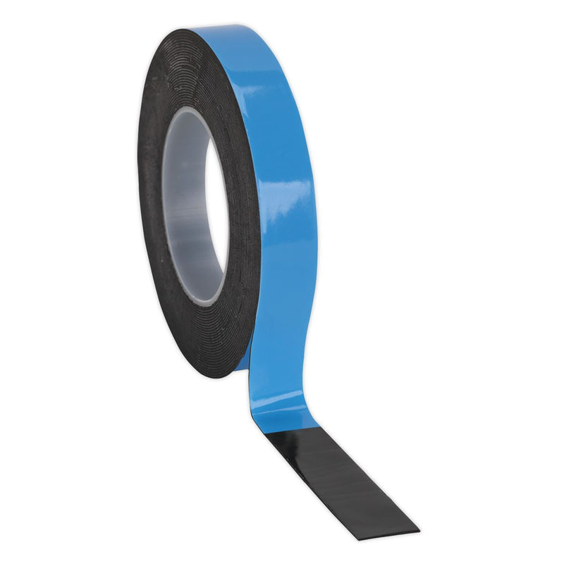 Sealey Double-Sided Adhesive Foam Tape 19mm x 5m Blue Backing DSTB195 Sealey - Dynamic Drive