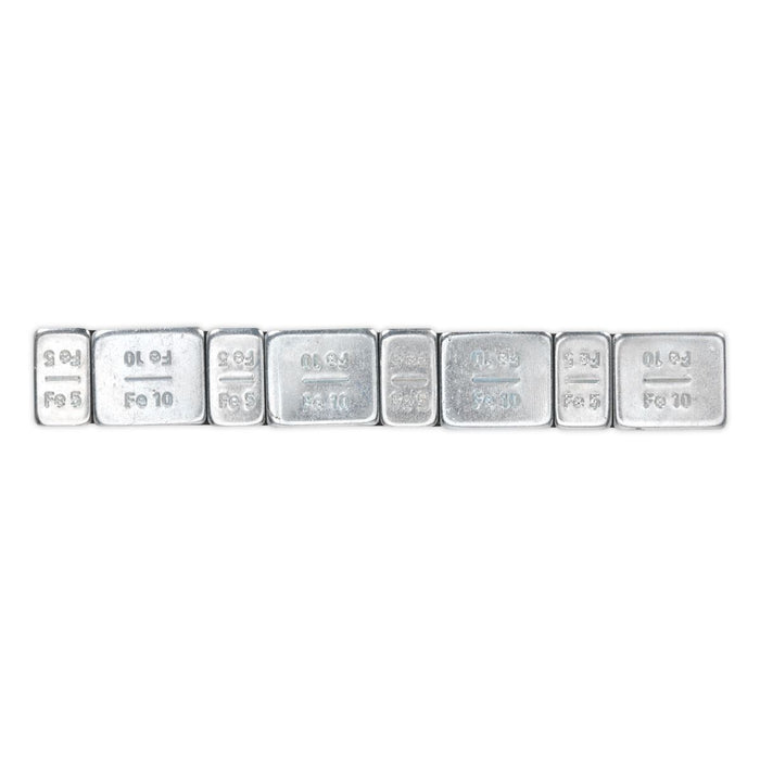Sealey Wheel Weight 5 & 10g Adhesive Zinc Plated Steel Strip of 8 (4 x Each Weig Sealey - Dynamic Drive