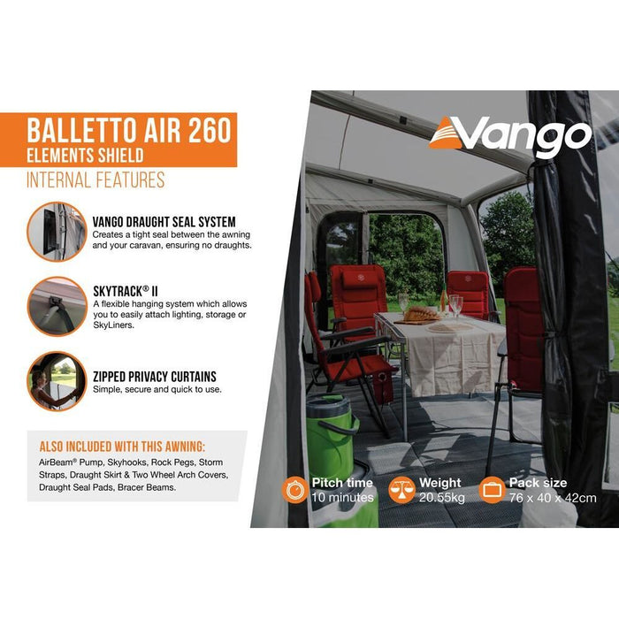 Vango Balletto Air 260 Elements Shield Caravan Awning Vango - Dynamic Drive