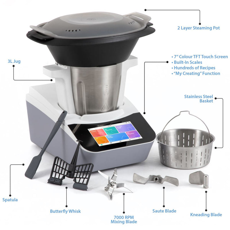 Baridi 18-Function Smart Thermo-Cooker with 7" Touchscreen & App-Guided Recipes Baridi  - Dynamic Drive