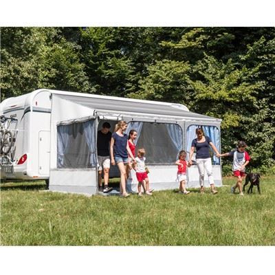 Fiamma F45 S Winch Awning Wind Out 260 Titanium Case Royal Blue Fabric 06290H01Q Fiamma  - Dynamic Drive