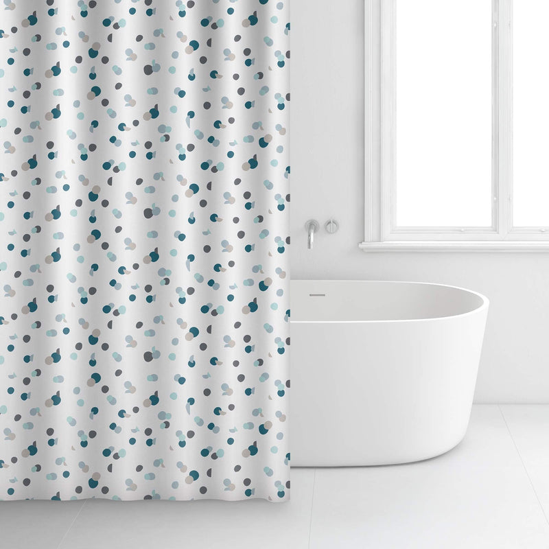 Shower Curtain White & Green Dot 234701 Rayen - Dynamic Drive