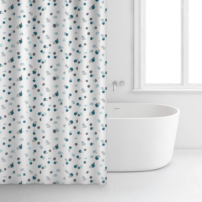 Shower Curtain White & Green Dot 234701 Rayen - Dynamic Drive