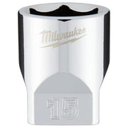 Milwaukee 1/4 Drive Socket Metric Standard 15mm 4932478323 Milwaukee - Dynamic Drive