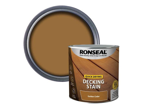 Ronseal Quick Drying Decking Stain Golden Cedar 2.5 litre Ronseal - Dynamic Drive