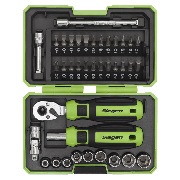 Siegen Siegen Socket & Bit Set 1/4"Sq Drive 38pc S01255 Siegen - Dynamic Drive