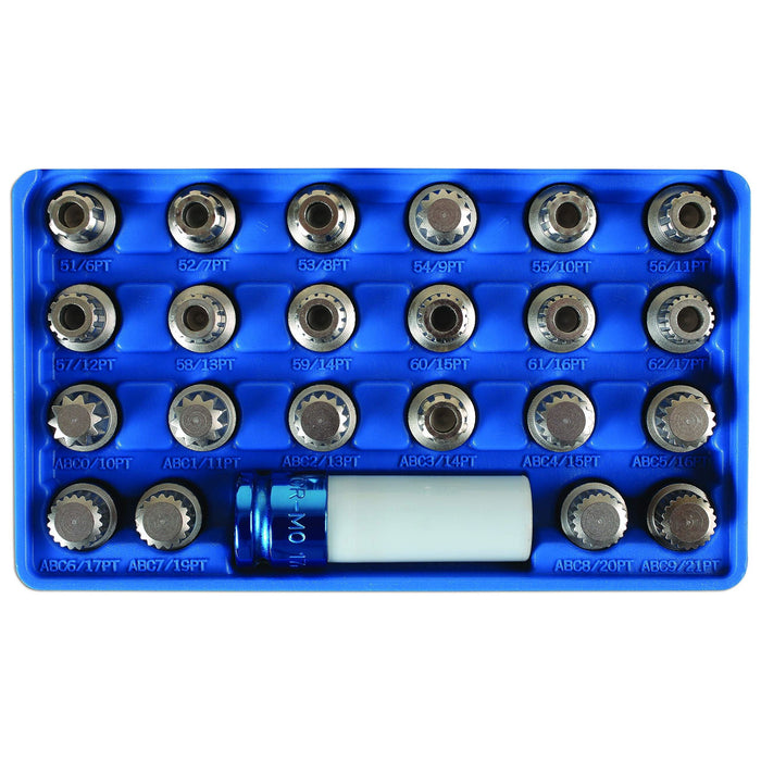 Laser Locking Wheel Nut Key Set 23pc - for VAG 6275 Laser - Dynamic Drive