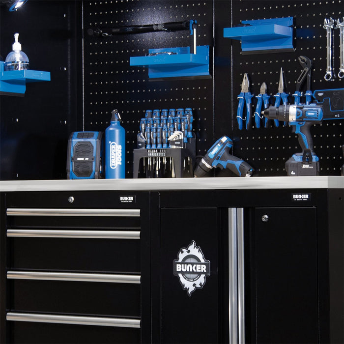 Draper BUNKER Modular Storage Combo with Stainless Steel Worktop (11 Piece) Draper - Dynamic Drive
