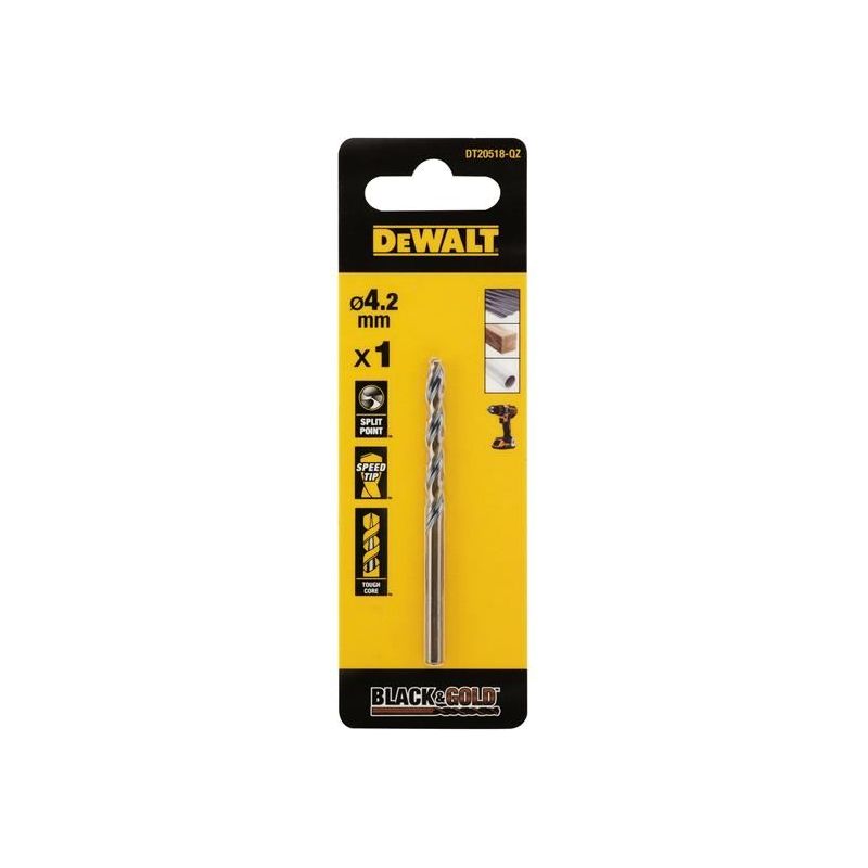 Dewalt Power Tools BLACK&GOLD HSS Drill Bit 4.2mm DeWALT Power Tools - Dynamic Drive