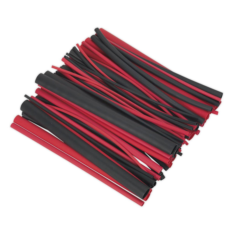 Sealey Heat Shrink Tubing Assortment 72pc Black & Red Adhesive Lined 200mm Sealey - Dynamic Drive