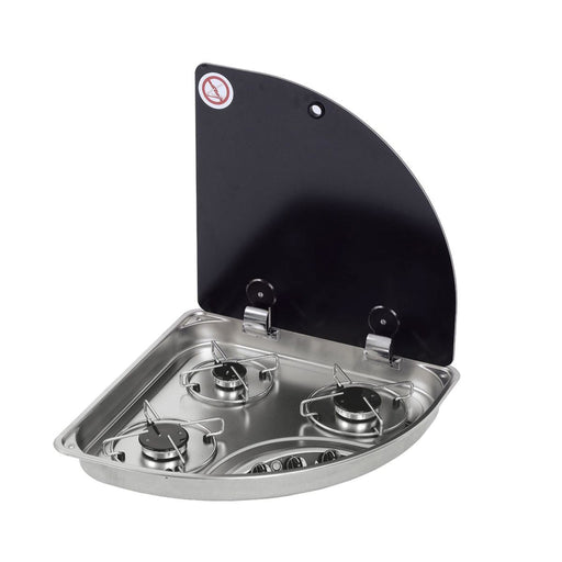 CAN Hoodiny Hob Unit LH Triangle 480mm (Glass Lid / 3 Burners / 12V) CAN - Dynamic Drive