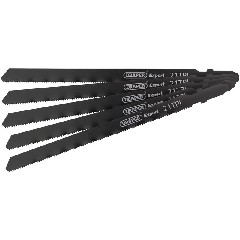 Draper DT318A Jigsaw Blade Set, 130mm, (5 Piece) 81732 Draper - Dynamic Drive