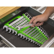 Sealey Premier High Visibility Green Spanner Rack 15 Capacity Hanging Toolbox Sealey  - Dynamic Drive