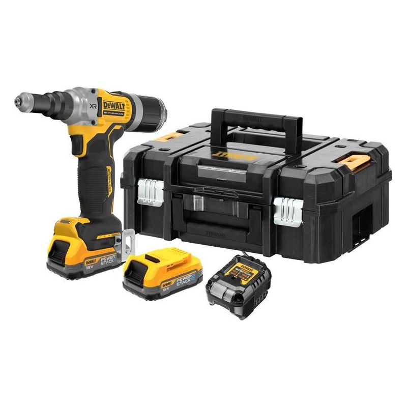 Dewalt Power Tools DCF414E2T XR 1/4in Brushless Riveter 2 x 1.7Ah POWERSTACK™ Li-ion DeWALT Power Tools - Dynamic Drive