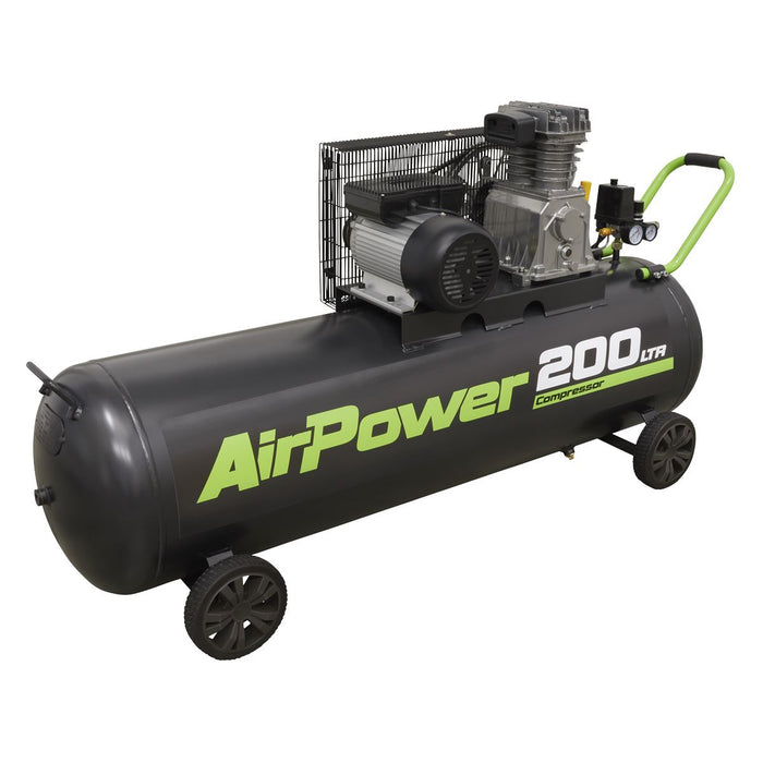 Sealey Air Compressor 200L Belt Drive 3hp SAC20030B Sealey - Dynamic Drive
