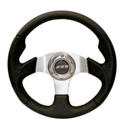 300mm Black Leather Steering Wheel + Boss fits Honda Lantra Pony S-Coupe Mountney Classic  - Dynamic Drive