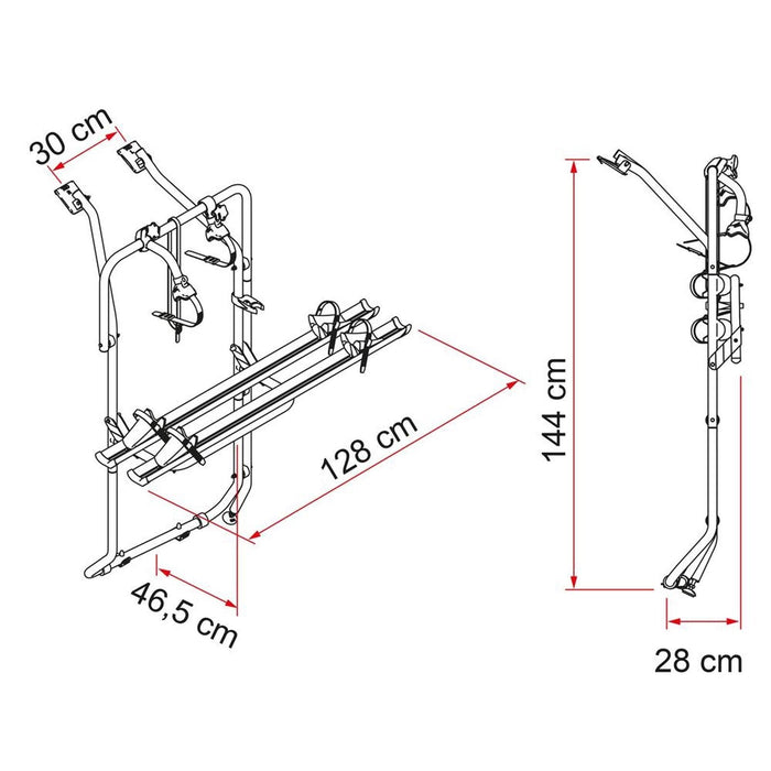 Fiamma F45S Awning, Fixing Bracket, Bike Carrier Bundle for VW T6 LWB Vans Fiamma - Dynamic Drive