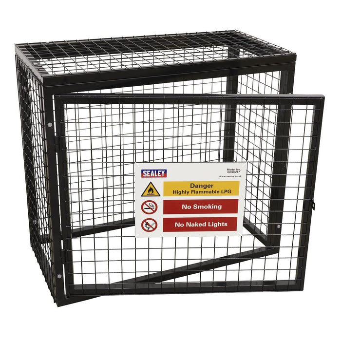 Sealey Safety Cage 2 x 47kg Gas Cylinders GCSC247 Sealey - Dynamic Drive