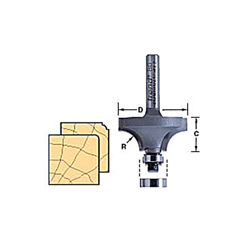 Trend 46/115 x 1/4 TCT Bearing Guided Ovolo & Round Over 1.6mm Radius Trend - Dynamic Drive
