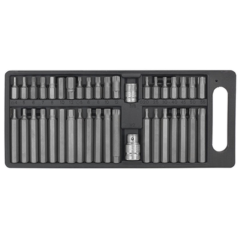 Siegen 40pc 3/8" and 1/2" Drive Socket Trx-Star Torx Hex Spline Bit Set in Case Siegen by Sealey  - Dynamic Drive