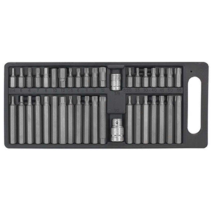Siegen 40pc 3/8" and 1/2" Drive Socket Trx-Star Torx Hex Spline Bit Set in Case Siegen by Sealey  - Dynamic Drive