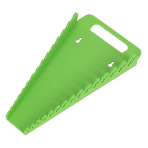 Sealey Premier High Visibility Green Spanner Rack 15 Capacity Hanging Toolbox Sealey  - Dynamic Drive