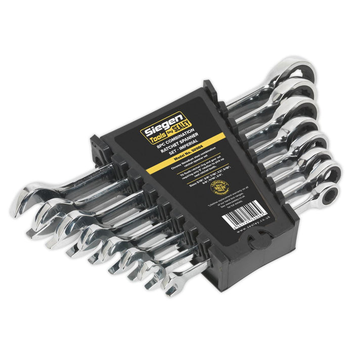 Seigen by Sealey Combination Ratchet Spanner Set 8pc Imperial S0984 Seigen by Sealey  - Dynamic Drive