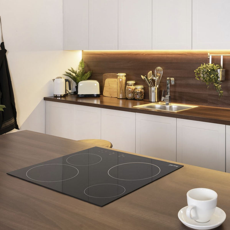 Baridi Integrated Ceramic Hob with 4 Cooking Zones 60cm - Black Glass Baridi - Dynamic Drive