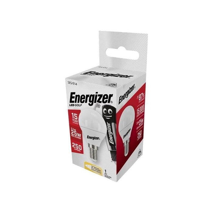 Energizer® LED SES (E14) Opal Golf Non-Dimmable Bulb, Warm White 250 lm 3.1W Energizer® - Dynamic Drive