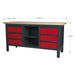 Sealey Workstation with 6 Drawers & Open Storage AP1905D Sealey - Dynamic Drive
