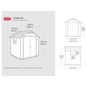 Keter Premier Shed Grey 7.5 x 7ft Keter - Dynamic Drive