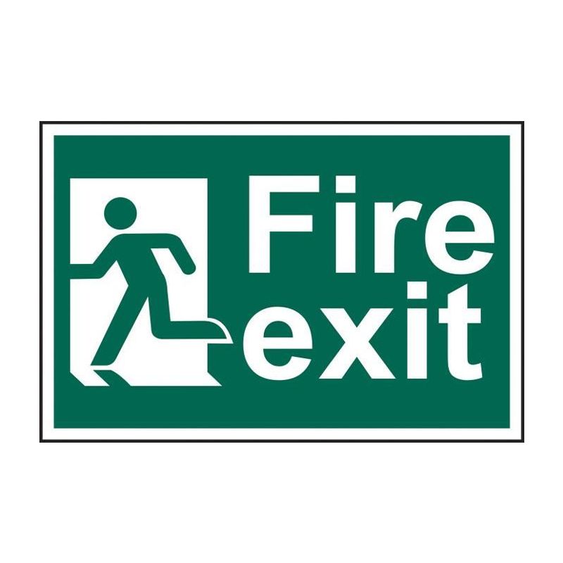 Scan Fire Exit Man Running Left - PVC Sign 300 x 200mm Scan - Dynamic Drive