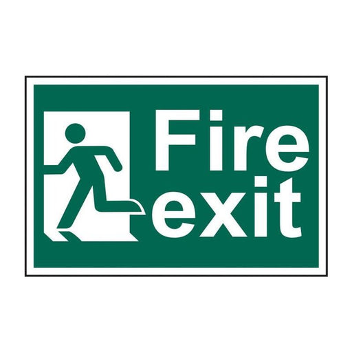 Scan Fire Exit Man Running Left - PVC Sign 300 x 200mm Scan - Dynamic Drive