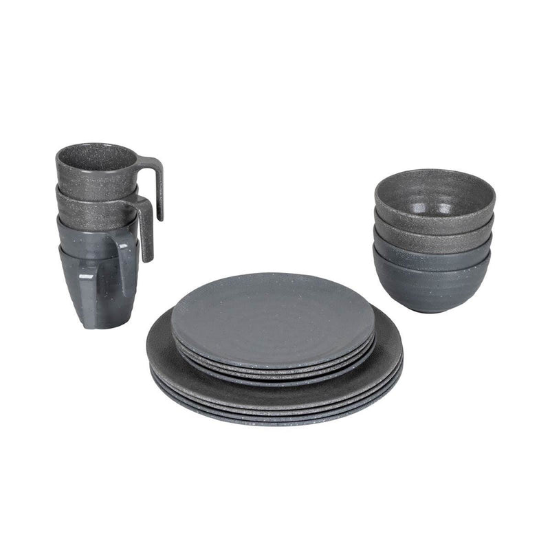 Bo-Camp Tableware Stone 16 Pieces Grey Bo-Camp - Dynamic Drive