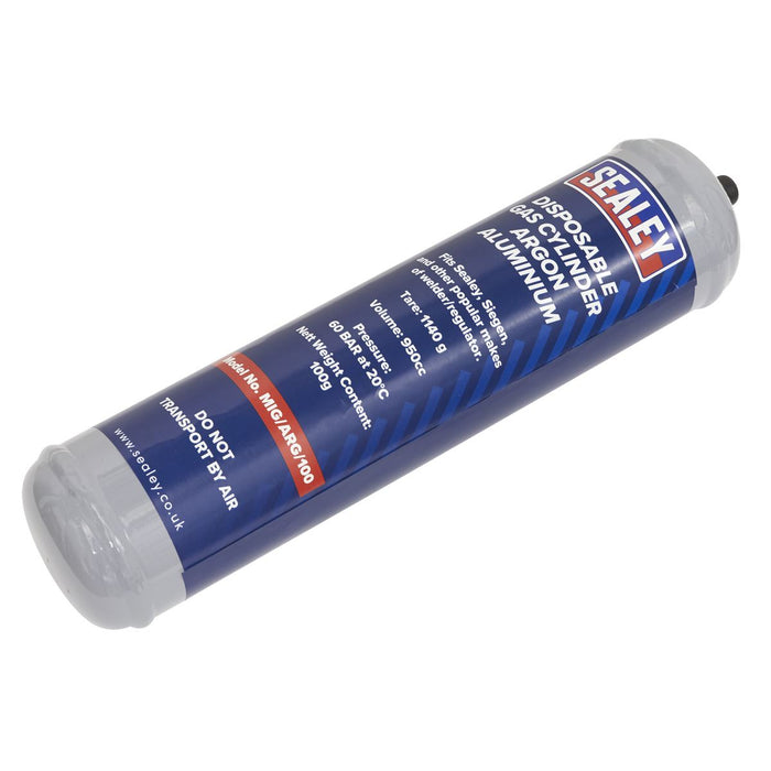 Sealey Disposable Argon Gas Cylinder 100g - Box of 12 MIG/ARG/100/12 Sealey - Dynamic Drive