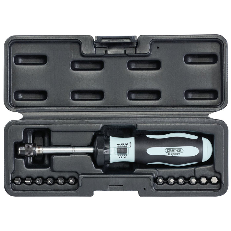Draper Torque Screwdriver Kit, 1 - 5Nm 75170 Draper - Dynamic Drive